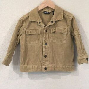 Cherokee Boys Sz 3T Jacket Tan Corduroy Jean Jacket Coat Y2K 100% Cotton Unisex